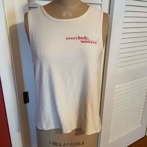 BEYOND YOGA | everybody matters cream tank top S - Picture 1 of 8